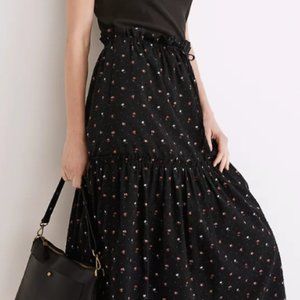 Madewell Pull on Ruffle Tiered Skirt in Geodot Floral